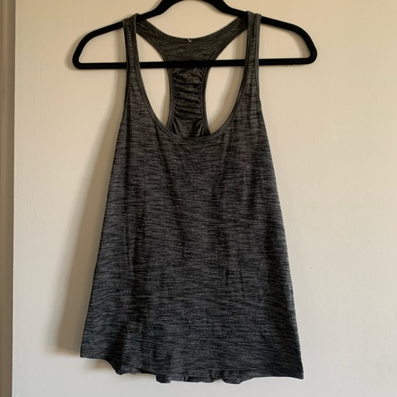 Lululemon Athletica Heathered Black Gray Our Sport Athletic Lightweight Tank EUC - Picture 7 of 15